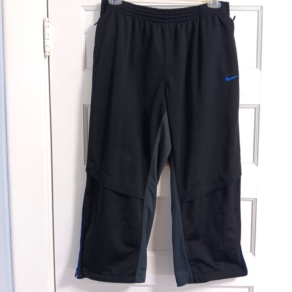 Nike Basketball Medium Kid Athletic Pants Track Zip Pockets Black Gray Youth - Picture 4 of 7